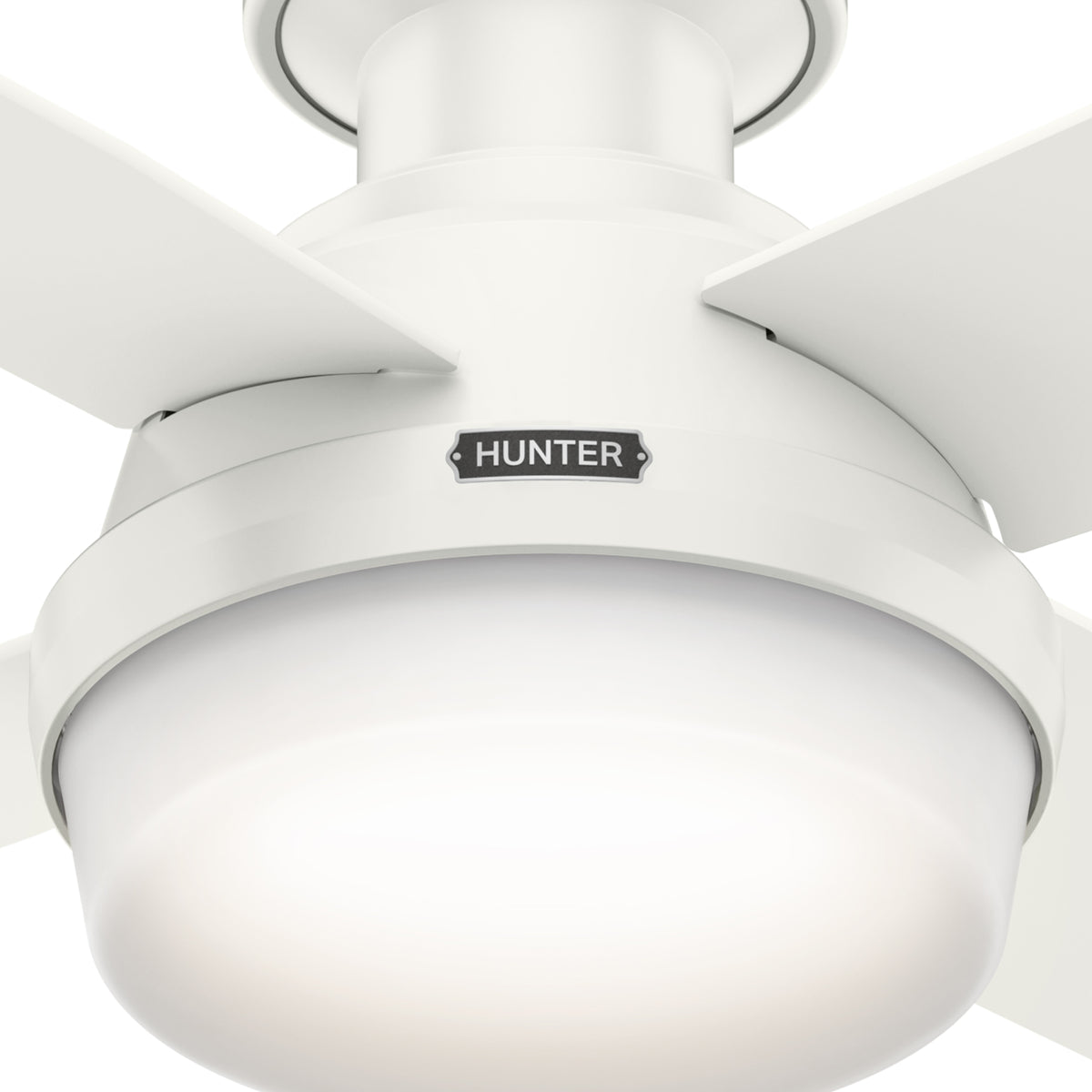 44 inch Dempsey Fresh White Low Profile Ceiling Fan with LED Light Kit and Handheld Remote