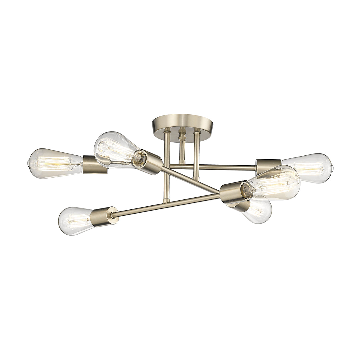 7.75'' Decco Modern Gold 6 Light Semi-Flush Mount