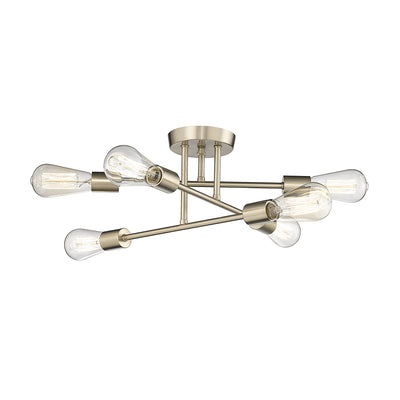 7.75'' Decco Modern Gold 6 Light Semi-Flush Mount
