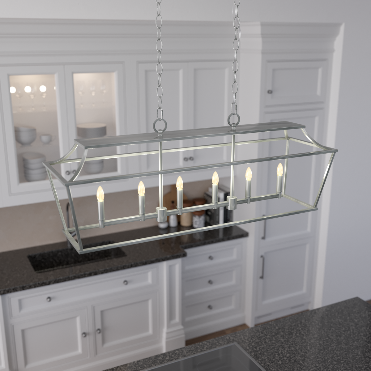 Laurel Ridge 42-inch 6-light Brushed Nickel Linear Chandelier
