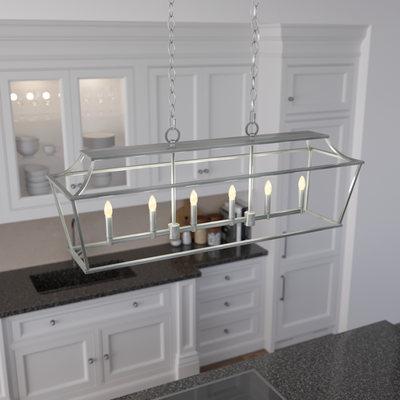 Laurel Ridge 42-inch 6-light Brushed Nickel Linear Chandelier