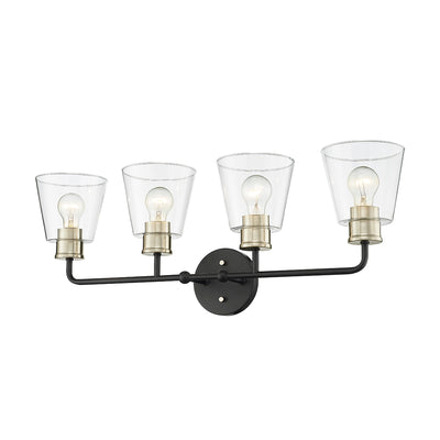 30'' Cameron Matte Black/Modern Gold 4 Light Bath Vanity