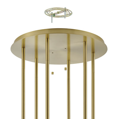 Bryony 48-inch 6-light Brushed Gold Chandelier with White Synthetic Silk Shades