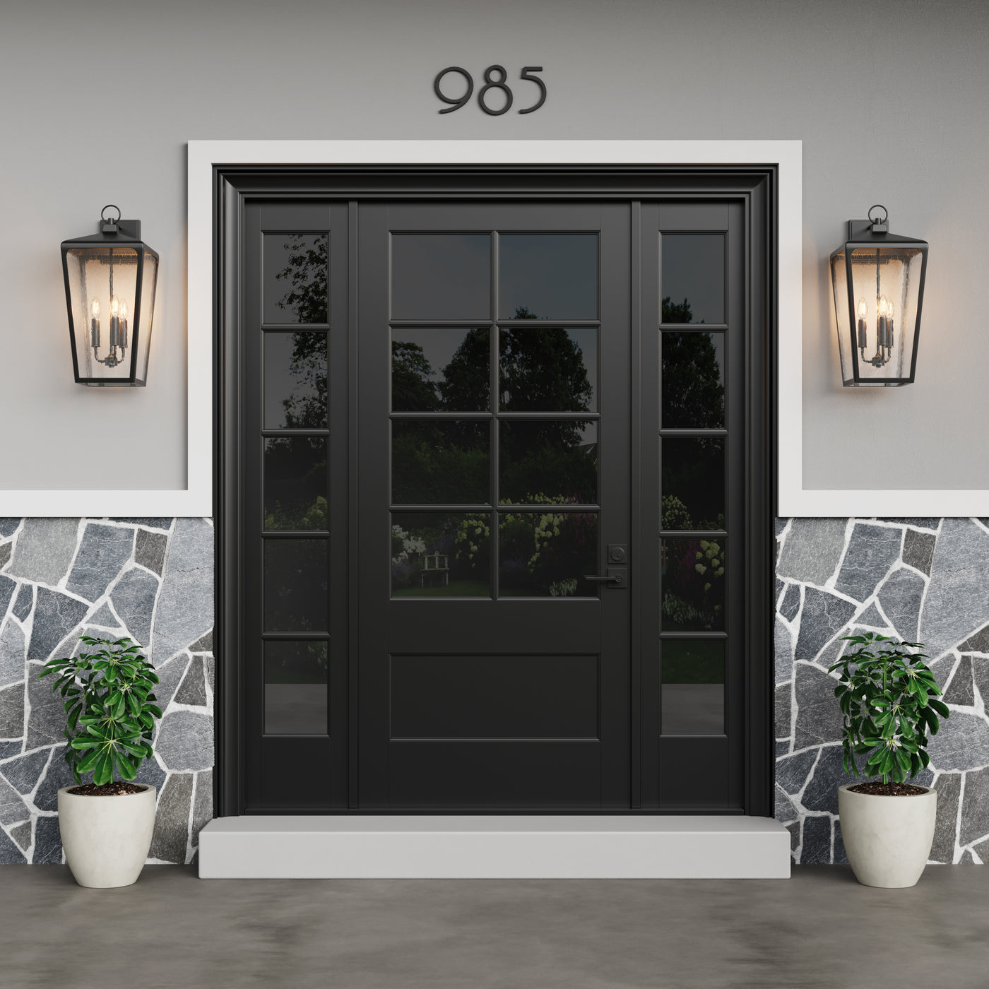 10.25'' Brooks Powder Coated Black 3 Light Wall Sconce