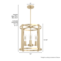 Astwood 16-inch 4-light Alturas Gold Drum Chandelier
