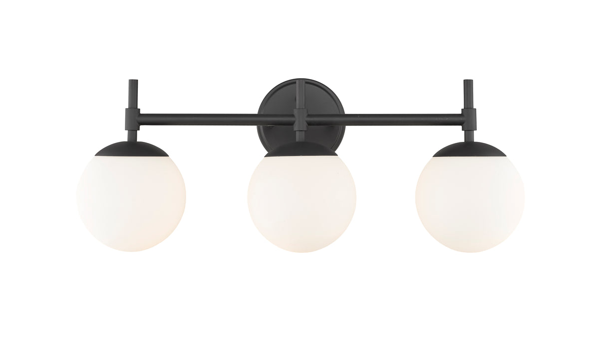 24''  Matte Black 3 Light Bath Vanity