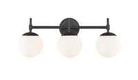 24''  Matte Black 3 Light Bath Vanity