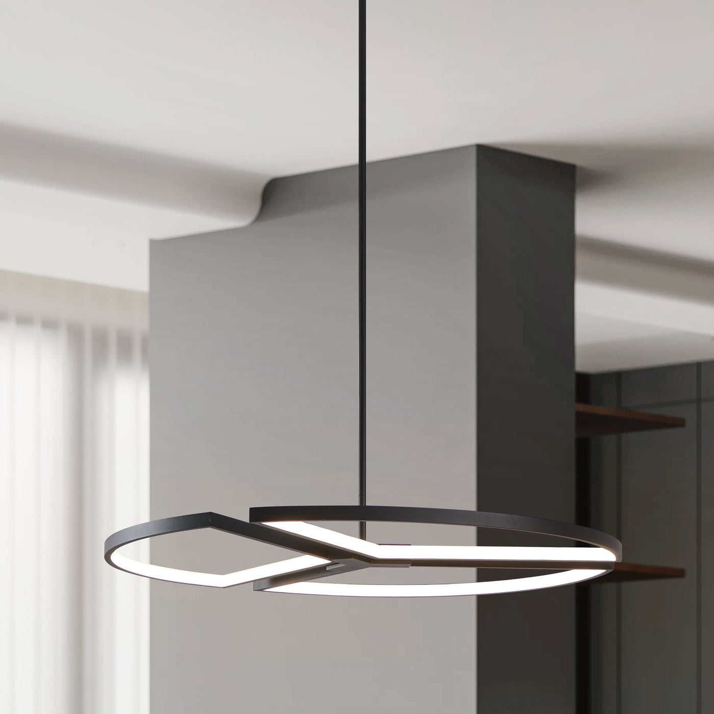 Alfie 30-inch 3-light Textured Black 3CCT LED Chandelier