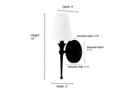 5''  Matte Black 1 Light Wall Sconce