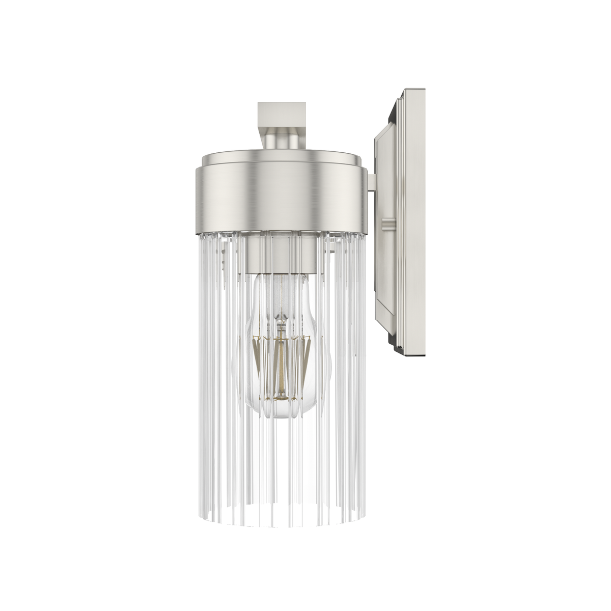 Gatz 31.5-inch 4-light Brushed Nickel Vanity Light with Clear Fluted Glass