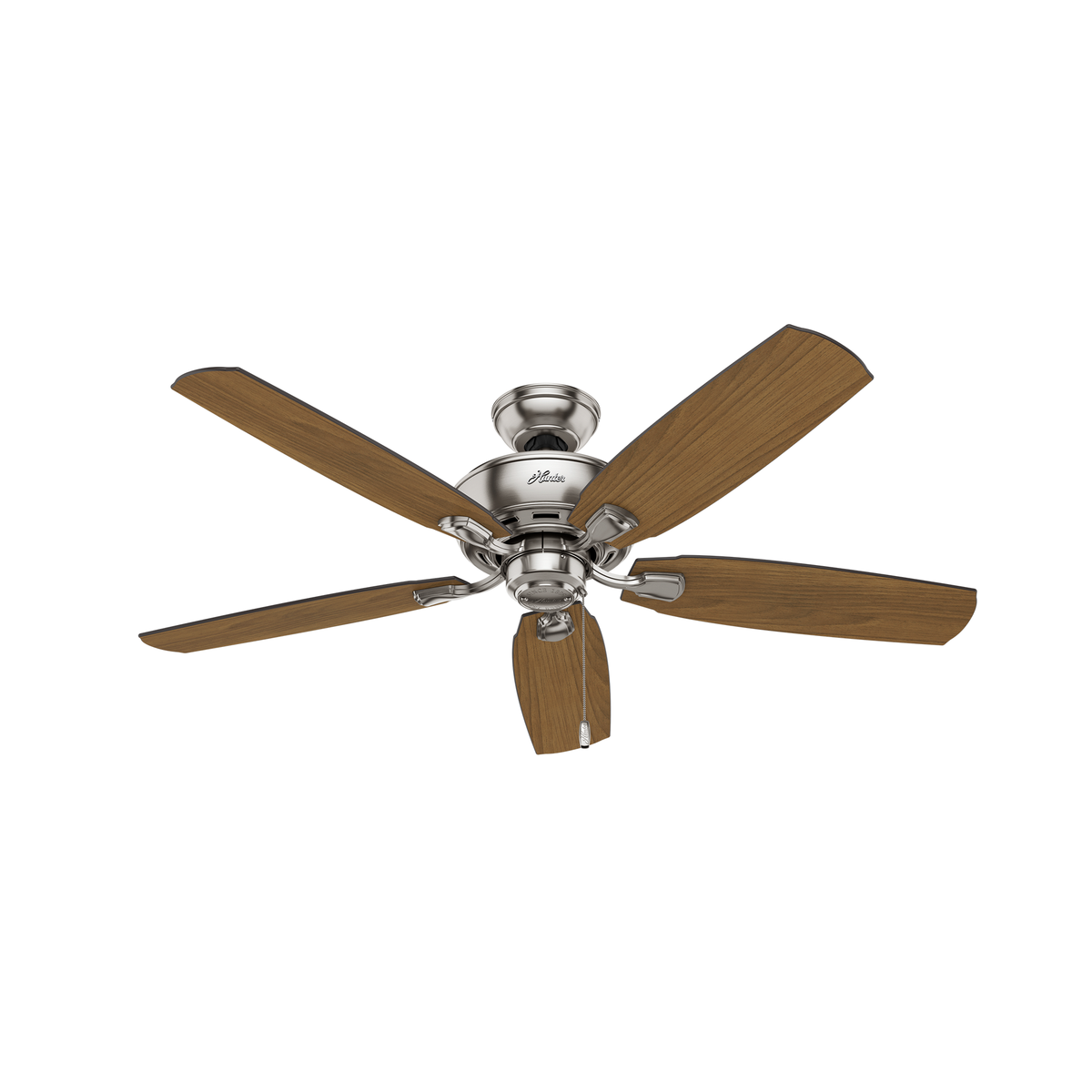 52 inch Amberlin Brushed Nickel Ceiling Fan with LED Light Kit and Pull Chain