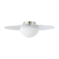 Solstice 22-inch Polished Nickel 5CCT LED Convertible Pendant with Opal Ribbed Glass Shade