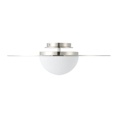 Solstice 22-inch Polished Nickel 5CCT LED Convertible Pendant with Opal Ribbed Glass Shade