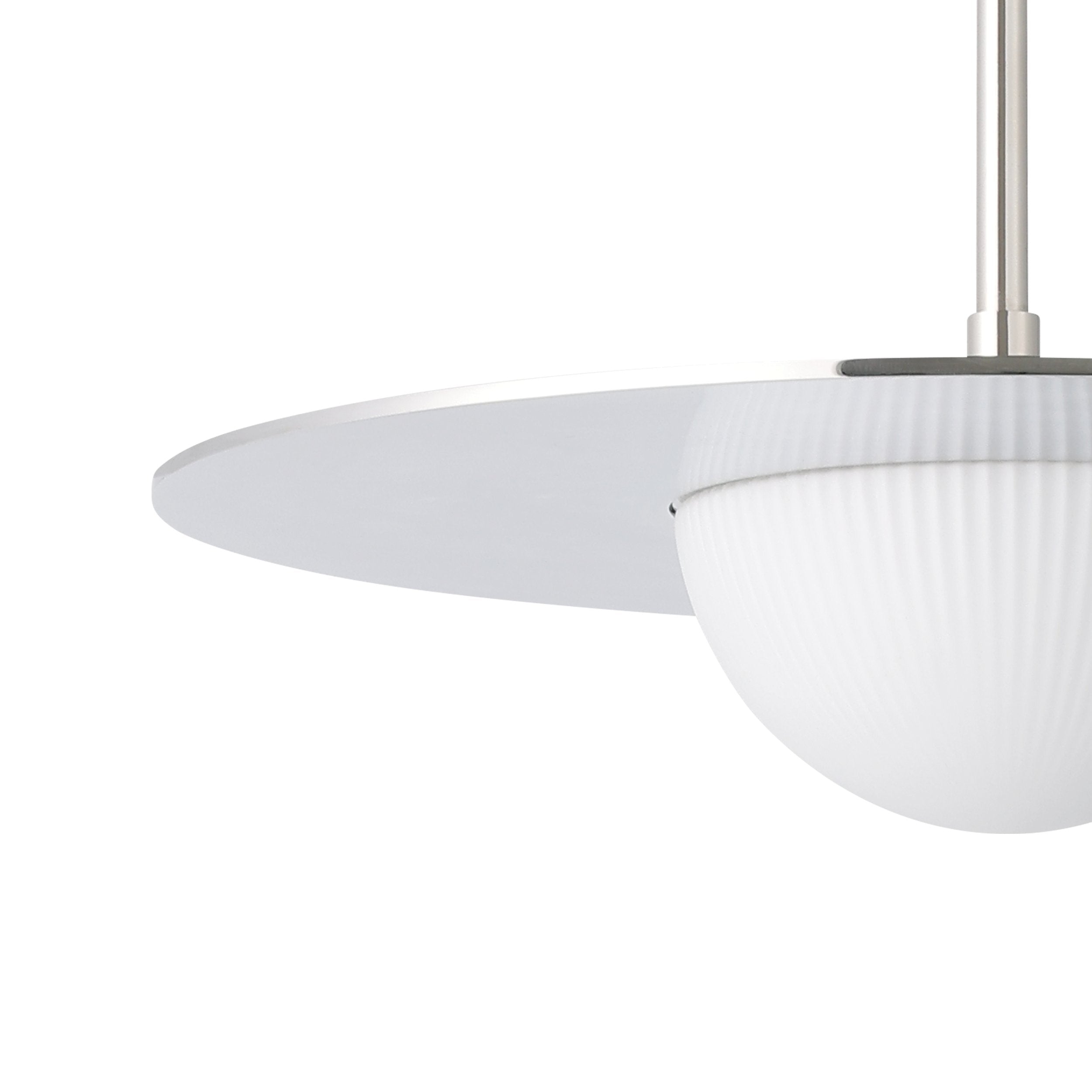 Solstice 22-inch Polished Nickel 5CCT LED Convertible Pendant with Opal Ribbed Glass Shade