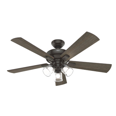 52 inch Crestfield Noble Bronze Ceiling Fan with LED Light Kit and Handheld Remote
