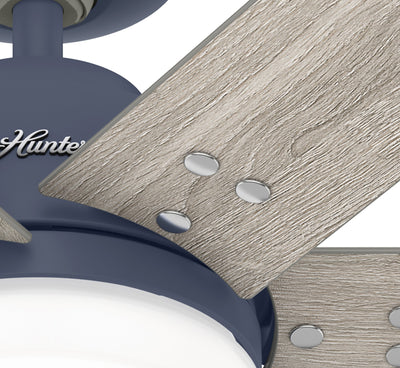 44 inch Pacer Indigo Blue Ceiling Fan with LED Light Kit and Handheld Remote