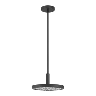 Courtney 12-inch Textured Black 5CCT LED Convertible Pendant with Clear Water Glass