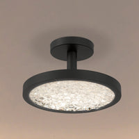 Courtney 12-inch Textured Black 5CCT LED Convertible Pendant with Clear Water Glass