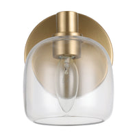 Valentina 5-inch 1-light Champagne Gold Vanity Light with Clear Glass Shade