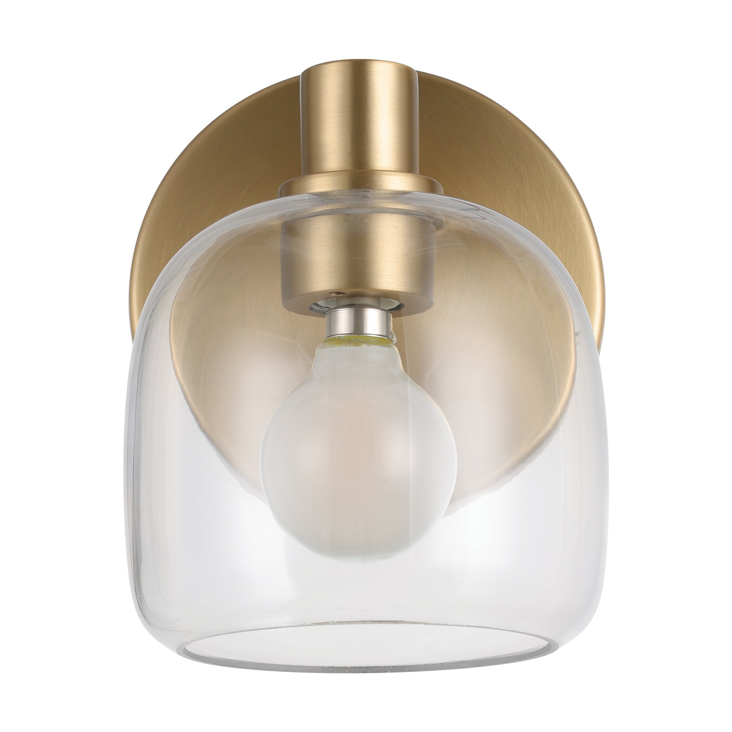 Valentina 5-inch 1-light Champagne Gold Vanity Light with Clear Glass Shade