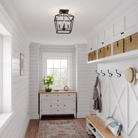 14.25'' Corona Matte Black 4 Light Semi-Flush Mount