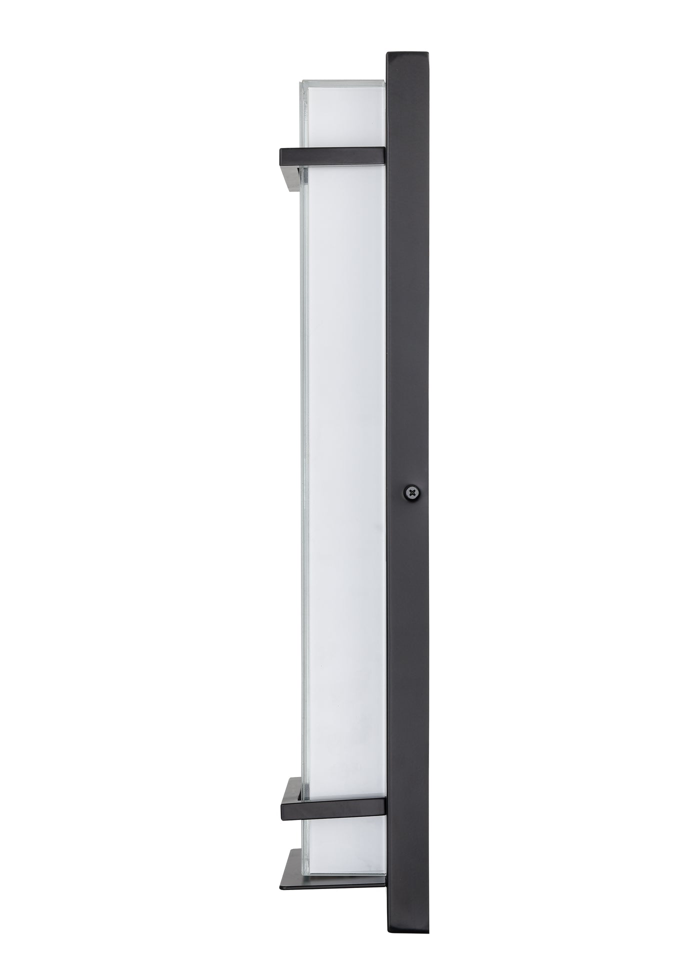 20-inch Powder Coated Black Outdoor Wall Sconce with White Glass