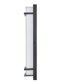 20-inch Powder Coated Black Outdoor Wall Sconce with White Glass