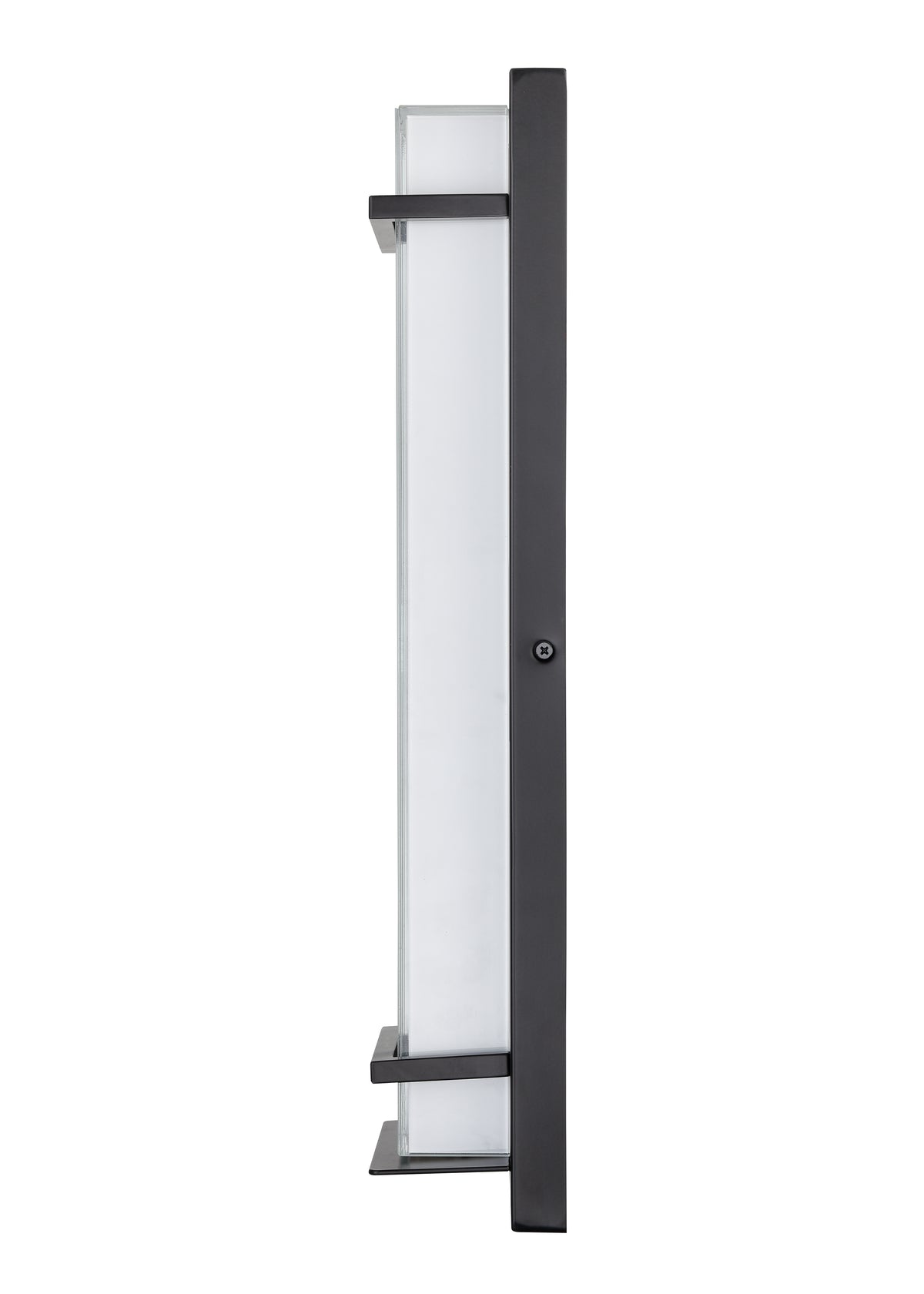 20-inch Powder Coated Black Outdoor Wall Sconce with White Glass