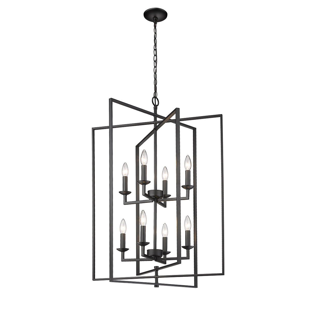 36'' Nellis Matte Black 8 Light Pendant
