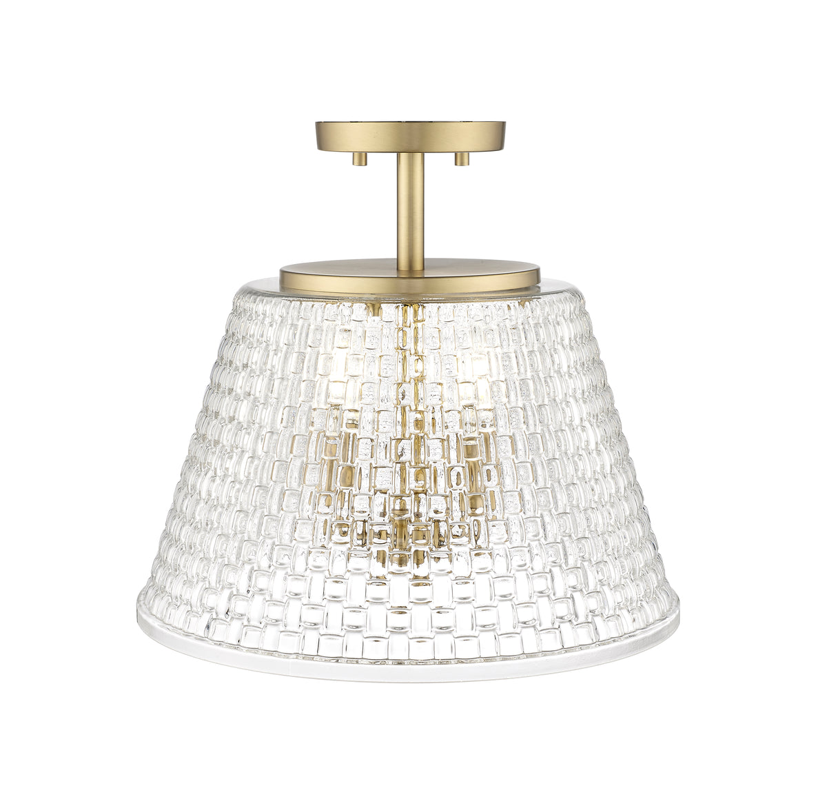 13.5'' Saben Vintage Brass 3 Light Semi-Flush Mount