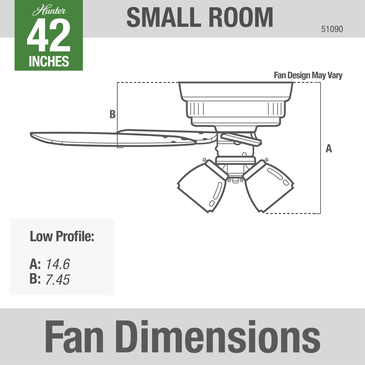 42 inch Builder Snow White Low Profile Ceiling Fan with LED Light Kit and Pull Chain