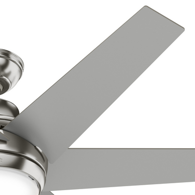 52 inch Sotto Brushed Nickel Ceiling Fan with LED Light Kit and Handheld Remote