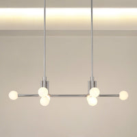 Stockholm 50-inch 8-light Polished Nickel Linear Chandelier with Opal Glass Shades