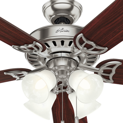 52 inch Studio Series Brushed Nickel Ceiling Fan with LED Light Kit and Pull Chain
