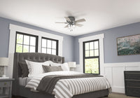 42 inch Crestfield Matte Silver Low Profile Ceiling Fan with LED Light Kit and Pull Chain