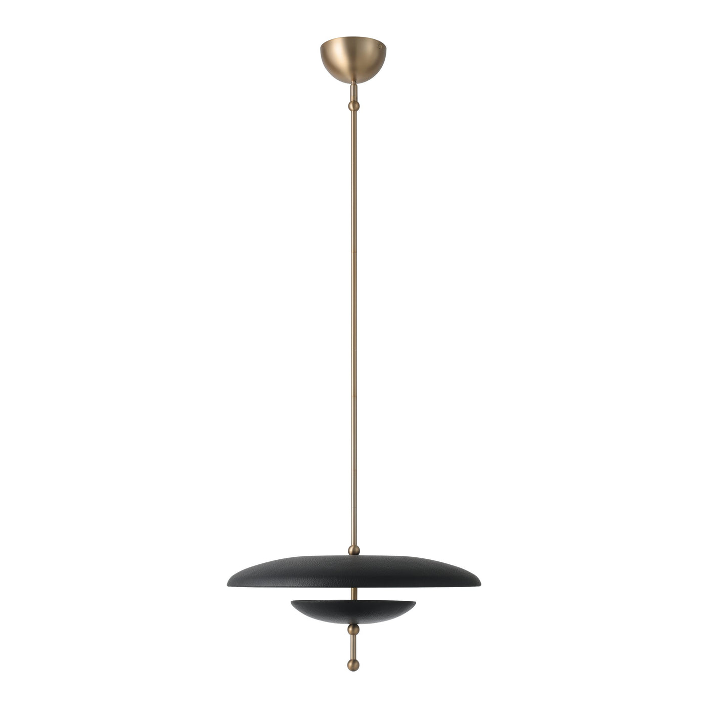 Sinclair 20-inch Champagne Gold and Black Faux Leather 5CCT LED Convertible Pendant