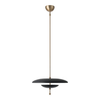 Sinclair 20-inch Champagne Gold and Black Faux Leather 5CCT LED Convertible Pendant