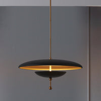 Sinclair 20-inch Champagne Gold and Black Faux Leather 5CCT LED Convertible Pendant