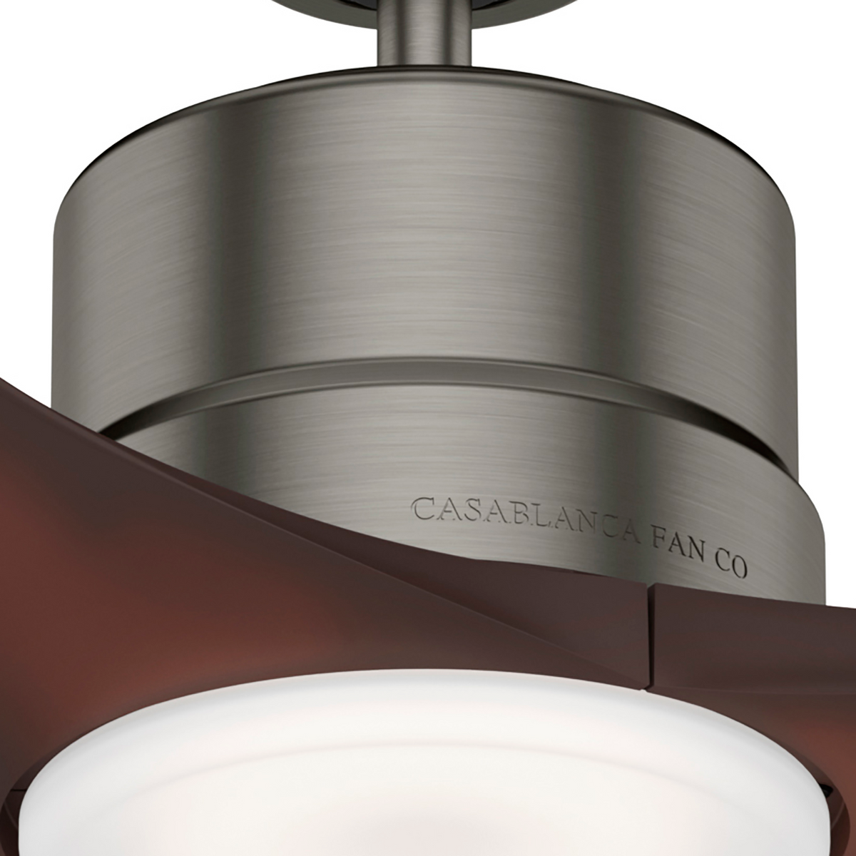 Casablanca 52 inch Piston Brushed Slate Damp Rated Ceiling Fan with LED Light Kit and Handheld Remote