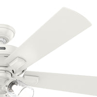 52 inch Crestfield Fresh White Ceiling Fan with LED Light Kit and Handheld Remote