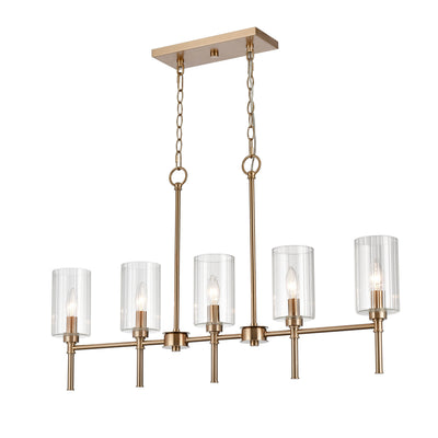 21.5'' Chastine Modern Gold 5 Light Linear Chandelier