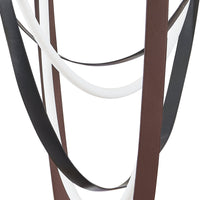 Ayers 43-inch 3-light Champagne Gold with Black and Brown Faux Leather 5CCT LED Chandelier