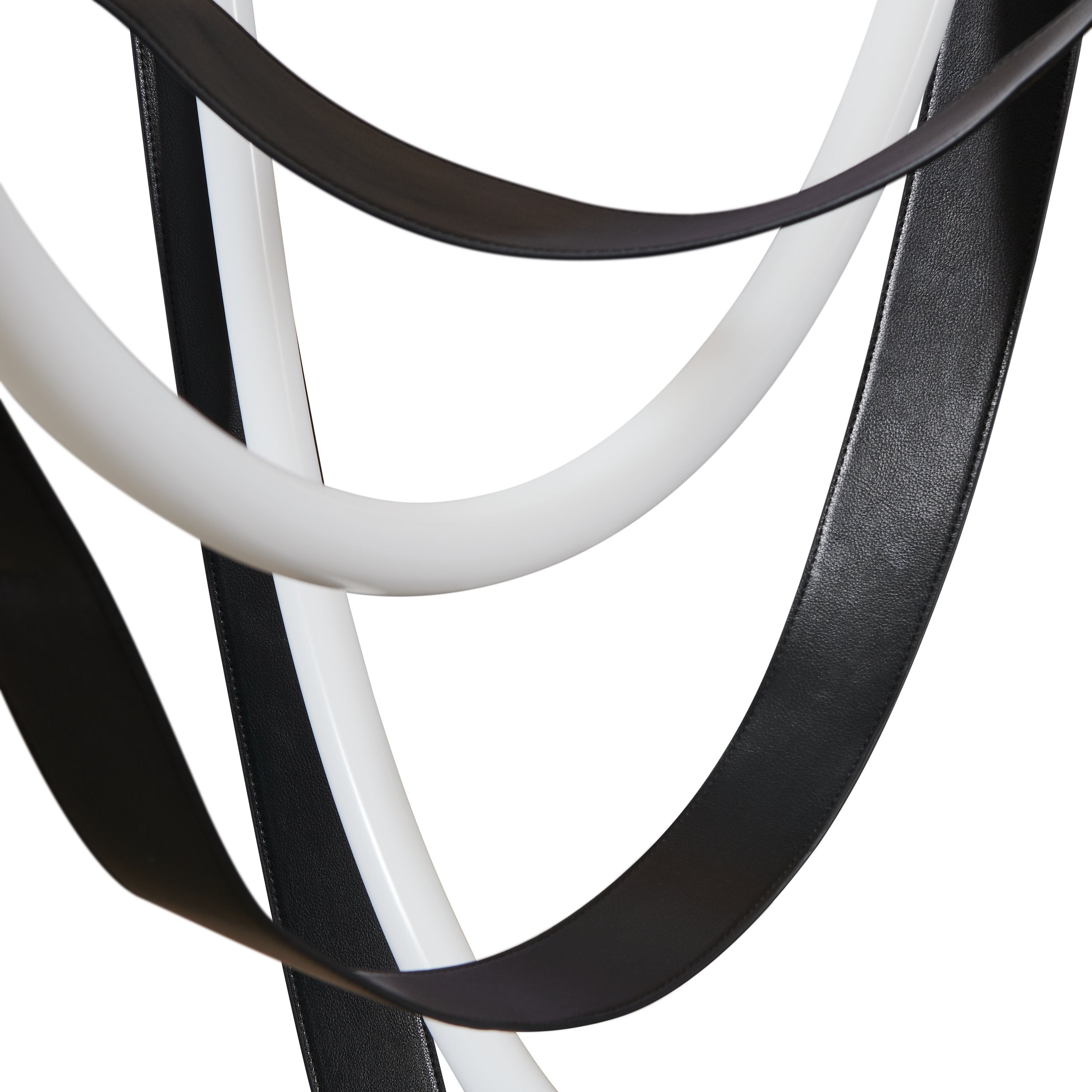 Ayers 43-inch 3-light Champagne Gold with Black and Brown Faux Leather 5CCT LED Chandelier