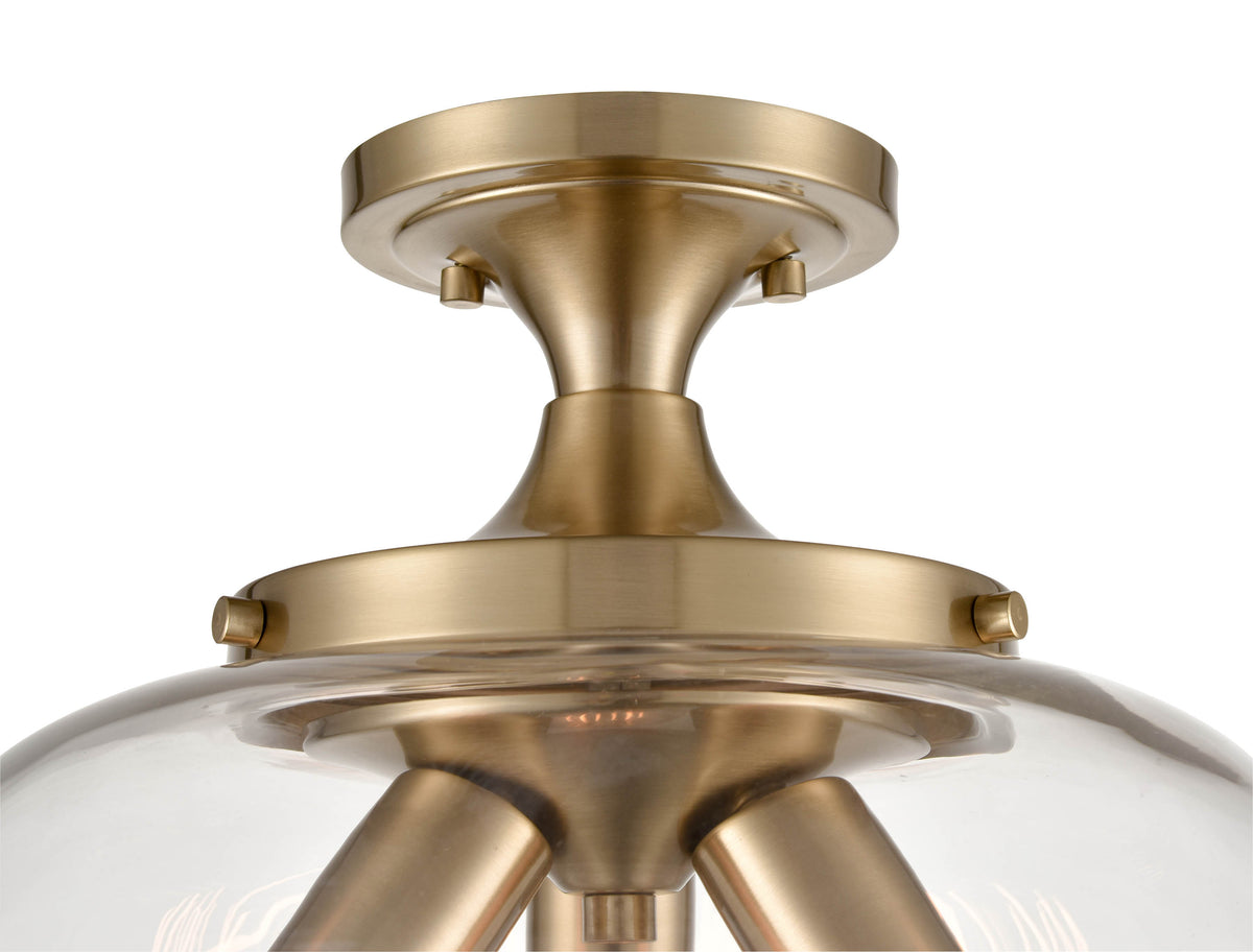 11.5'' Ashford Modern Gold 3 Light Semi-Flush Mount