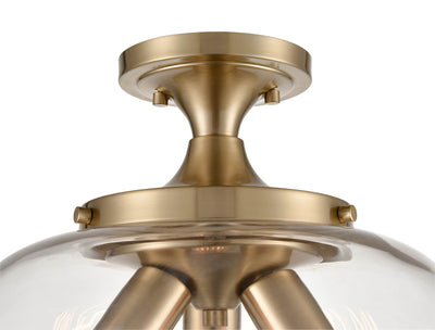 11.5'' Ashford Modern Gold 3 Light Semi-Flush Mount
