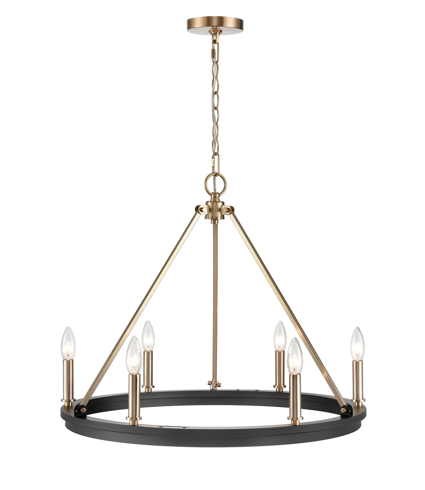21'' Carruth Matte Black/Modern Gold 5 Light Chandelier