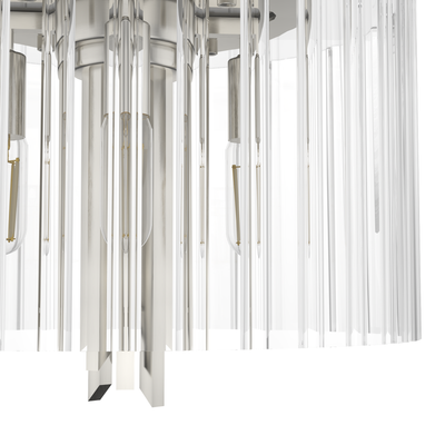 Gatz 13-inch 4-light Brushed Nickel Flush Mount Ceiling Light with Clear Fluted Glass
