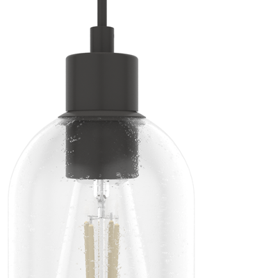 Lochemeade 4.5-inch 1-light Noble Bronze Pendant with Clear Seeded Glass