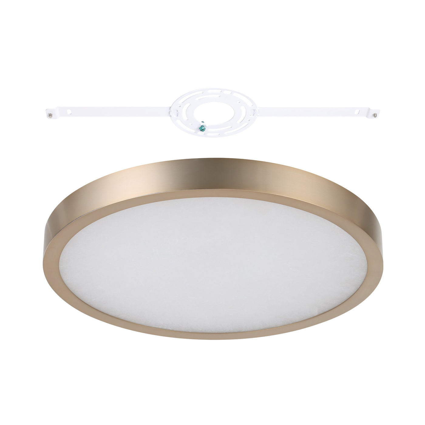 Argyle 16-inch Champagne Gold and Natural Alabaster 5CCT LED Flush Mount
