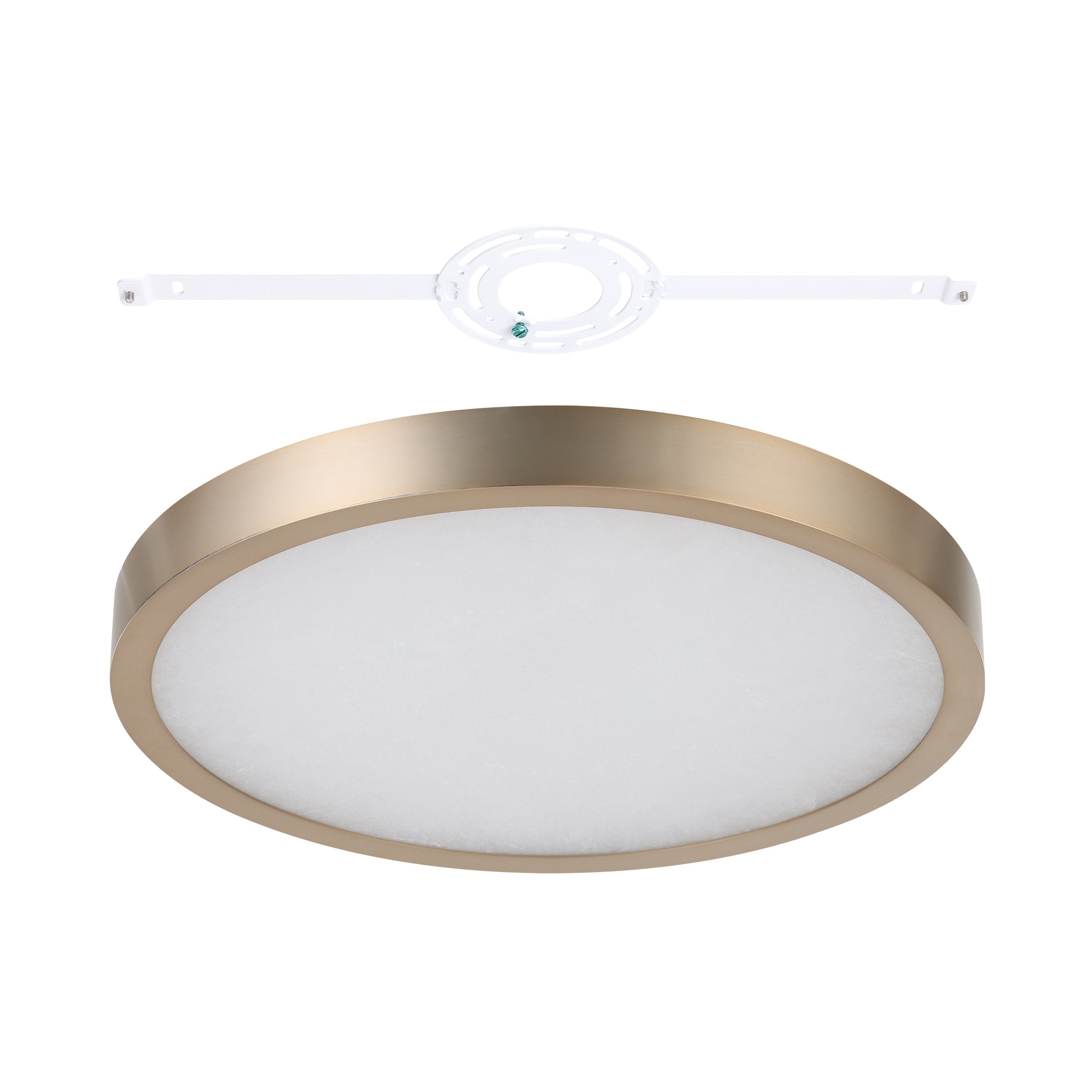 Argyle 16-inch Champagne Gold and Natural Alabaster 5CCT LED Flush Mount